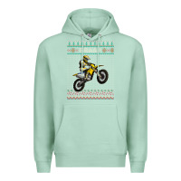 Seafoam christmas motorcycle motocross braap dirt bike xmas Premium Hoodie - linhVisuals
