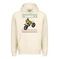 Tofu christmas motorcycle motocross braap dirt bike xmas Premium Hoodie - linhVisuals