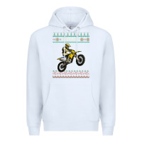 White christmas motorcycle motocross braap dirt bike xmas Premium Hoodie - linhVisuals