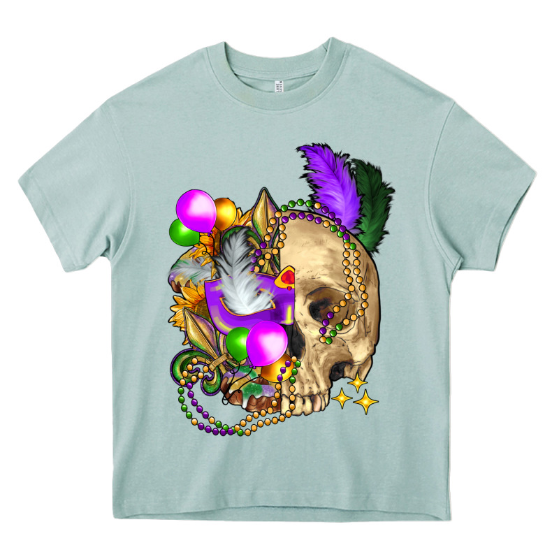 Mardi Gras Skull Heavy Core Tee by FaDigitalArtStudio | Teevron