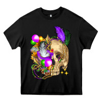 Black mardi gras skull Heavy Core Tee - FaDigitalArtStudio