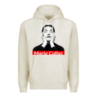 Oatmeal Heather Maria Callas Premium Hoodie - linhVisuals