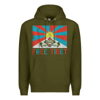 Army Green free tibet Premium Hoodie - linhVisuals