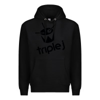 Black triple j Premium Hoodie - linhVisuals
