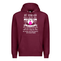 Burgundy my husband holds the key to my heart Premium Hoodie - linhVisuals