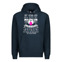 Navy my husband holds the key to my heart Premium Hoodie - linhVisuals