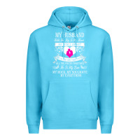 Ocean Blue my husband holds the key to my heart Premium Hoodie - linhVisuals