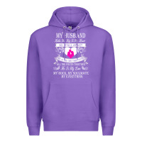 Purple my husband holds the key to my heart Premium Hoodie - linhVisuals