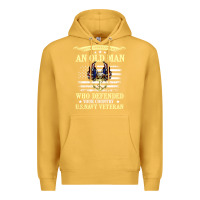 Mustard never underestimate an old man us navy veteran Premium Hoodie - linhVisuals
