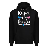 Black keeper of the gender reveal tee shirt girl or boy blue pink Premium Hoodie - linhVisuals