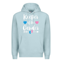Blue Mist keeper of the gender reveal tee shirt girl or boy blue pink Premium Hoodie - linhVisuals