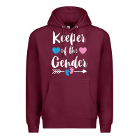 Burgundy keeper of the gender reveal tee shirt girl or boy blue pink Premium Hoodie - linhVisuals