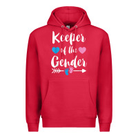 Cardinal keeper of the gender reveal tee shirt girl or boy blue pink Premium Hoodie - linhVisuals