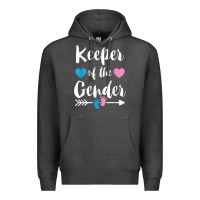 Charcoal Heather keeper of the gender reveal tee shirt girl or boy blue pink Premium Hoodie - linhVisuals