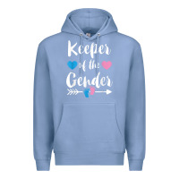 Colony Blue keeper of the gender reveal tee shirt girl or boy blue pink Premium Hoodie - linhVisuals