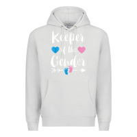 Dove Grey keeper of the gender reveal tee shirt girl or boy blue pink Premium Hoodie - linhVisuals