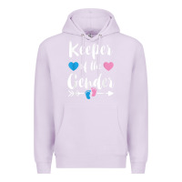 Lilac keeper of the gender reveal tee shirt girl or boy blue pink Premium Hoodie - linhVisuals