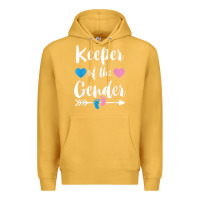 Mustard keeper of the gender reveal tee shirt girl or boy blue pink Premium Hoodie - linhVisuals
