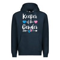 Navy keeper of the gender reveal tee shirt girl or boy blue pink Premium Hoodie - linhVisuals
