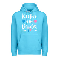 Ocean Blue keeper of the gender reveal tee shirt girl or boy blue pink Premium Hoodie - linhVisuals