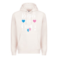 Pale Pink keeper of the gender reveal tee shirt girl or boy blue pink Premium Hoodie - linhVisuals