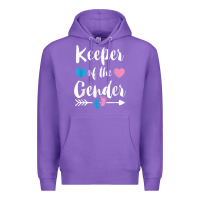 Purple keeper of the gender reveal tee shirt girl or boy blue pink Premium Hoodie - linhVisuals