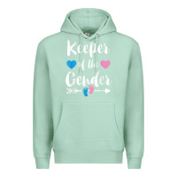 Seafoam keeper of the gender reveal tee shirt girl or boy blue pink Premium Hoodie - linhVisuals