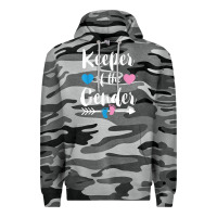 Slate Camo keeper of the gender reveal tee shirt girl or boy blue pink Premium Hoodie - linhVisuals