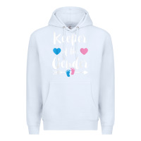 White keeper of the gender reveal tee shirt girl or boy blue pink Premium Hoodie - linhVisuals