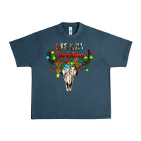 Midnight Navy merry christmas bull skull Urban Heavy Tee - RanaPortraitStore