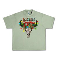 Oil Green merry christmas bull skull Urban Heavy Tee - RanaPortraitStore