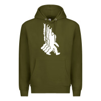 Army Green retro bigfoot funny sasquatch and peace Premium Hoodie - linhVisuals
