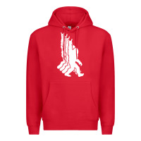 Red retro bigfoot funny sasquatch and peace Premium Hoodie - linhVisuals