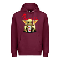 Burgundy baby yoda hold Premium Hoodie - linhVisuals