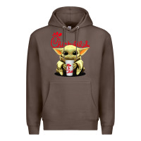 Coffee baby yoda hold Premium Hoodie - linhVisuals