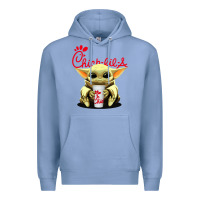 Colony Blue baby yoda hold Premium Hoodie - linhVisuals