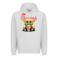 Dove Grey baby yoda hold Premium Hoodie - linhVisuals