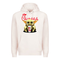 Pale Pink baby yoda hold Premium Hoodie - linhVisuals