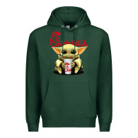 Sports Green baby yoda hold Premium Hoodie - linhVisuals
