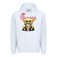 White baby yoda hold Premium Hoodie - linhVisuals