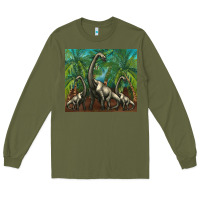 Army Green brachiosaurus Long Sleeve Tee - Artiststas