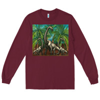 Burgundy brachiosaurus Long Sleeve Tee - Artiststas