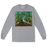 Heather Grey brachiosaurus Long Sleeve Tee - Artiststas
