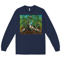 Navy brachiosaurus Long Sleeve Tee - Artiststas