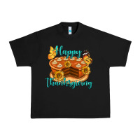 Black Happy Thanksgiving Pumpkin Pie Urban Heavy Tee - LillyAllenDesigns