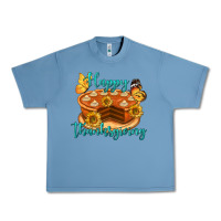 Pebble Blue Happy Thanksgiving Pumpkin Pie Urban Heavy Tee - LillyAllenDesigns