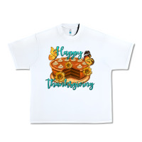 White Happy Thanksgiving Pumpkin Pie Urban Heavy Tee - LillyAllenDesigns
