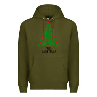 Army Green hawaiian christmas tree mele kalikimaka hawaii tropical t shirt Premium Hoodie - linhVisuals