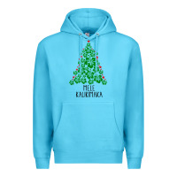 Ocean Blue hawaiian christmas tree mele kalikimaka hawaii tropical t shirt Premium Hoodie - linhVisuals