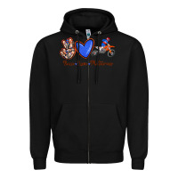 Black Peace Love Motocross Zipper Hoodie - RanaPortraitStore